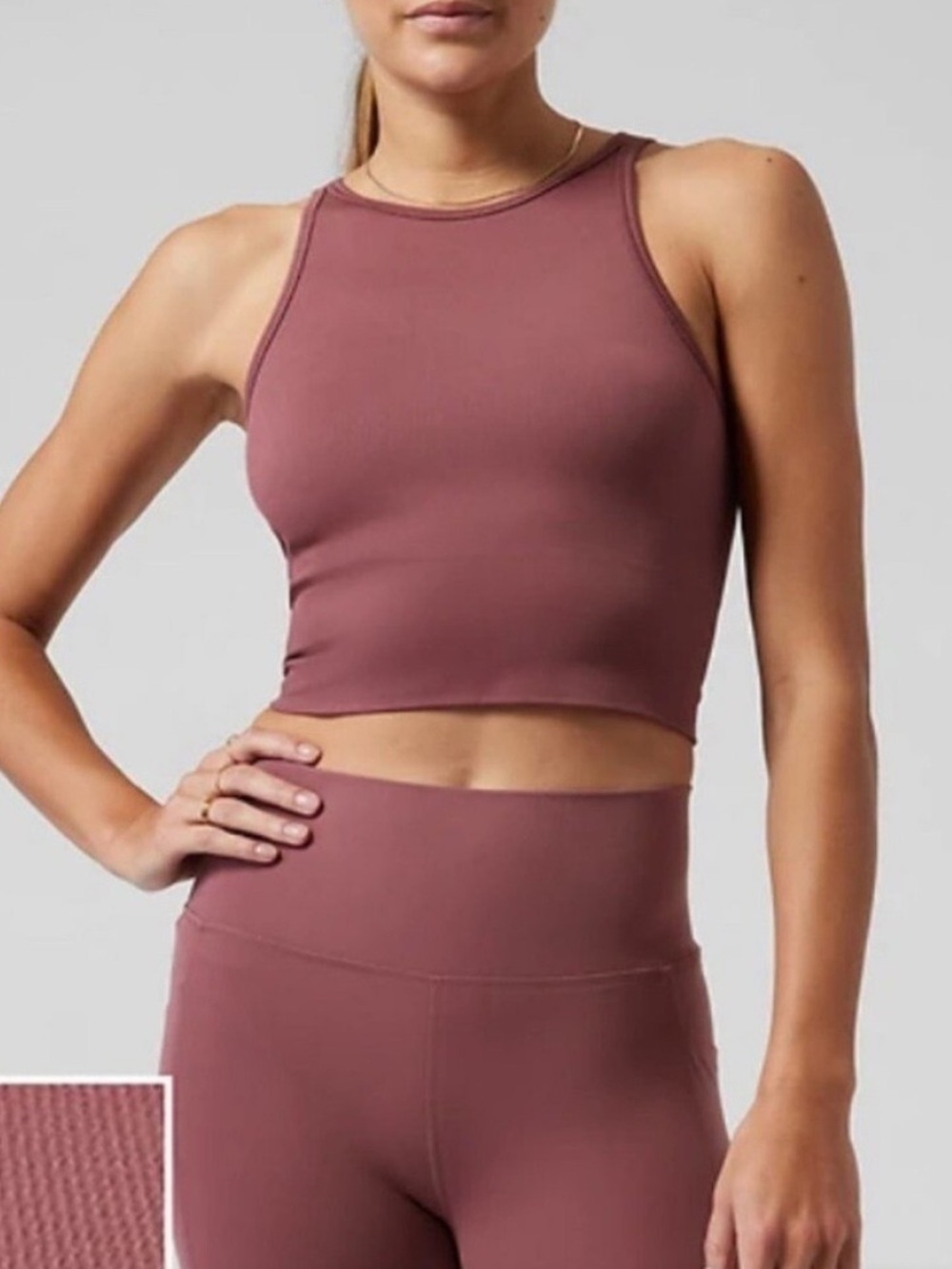 Athleta Aurora Seamless High Neck Crop Tank Size XS